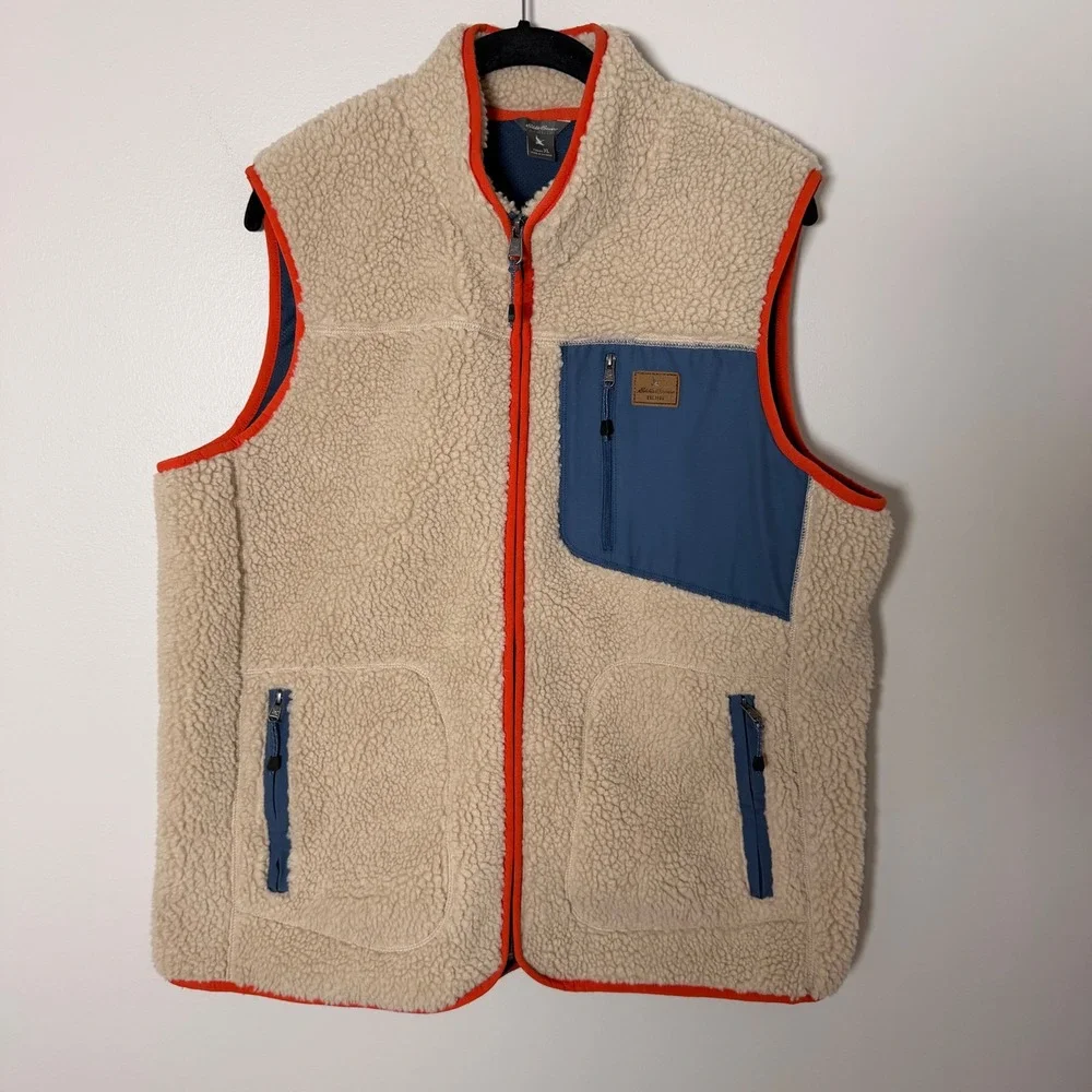 Eddie Bauer Rangefinder Sherpa Vest (XL) Contrasting Trim Casual Staple Piece